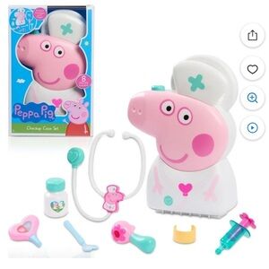 Peppa Pig Checkup Case Set 8 Piece Doctor Kit Stethoscope NEW